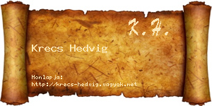 Krecs Hedvig névjegykártya